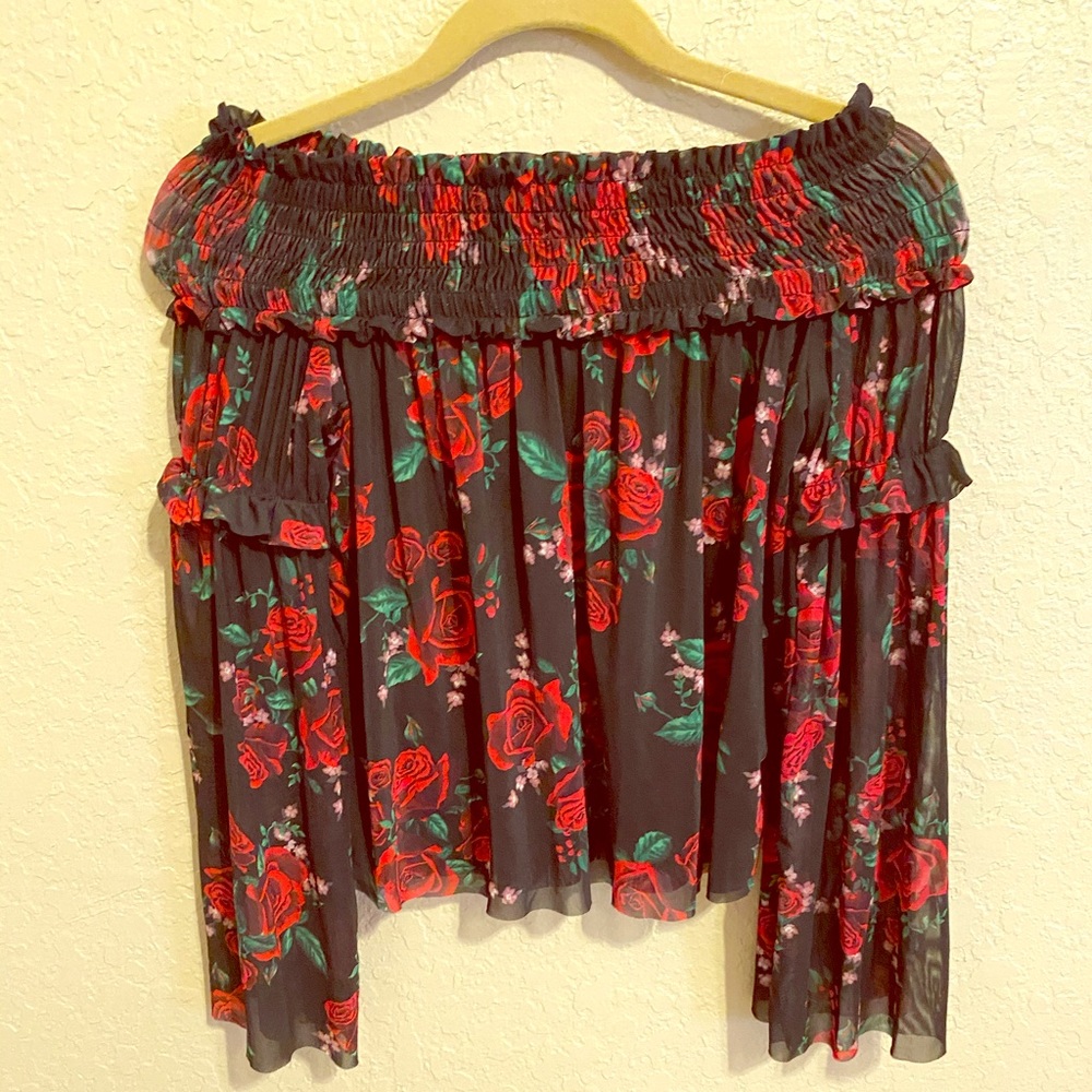 Off the Shoulder Floral Blouse